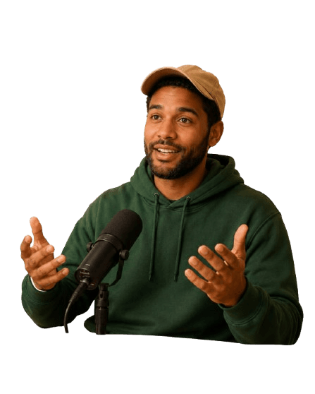Creator with microphone