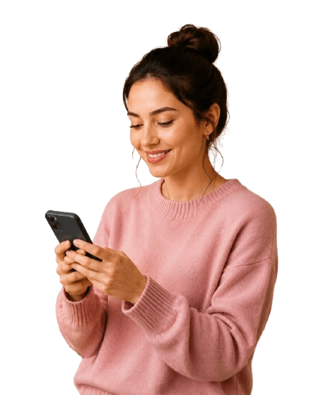 Fan reading on phone
